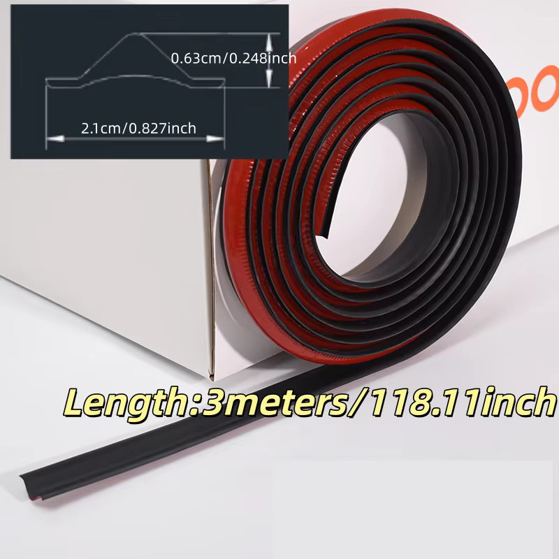 3M Selbstklebender Kantenstreifen in Schwarz mit konkavem Linienmuster für Fliesenlücken in Küche, Badezimmer und Wohnzimmer, Länge: 3 m - Bild 2