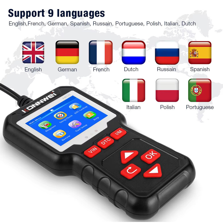 KONNWEI KW320 OBDII Auto Scanner Diagnose Werkzeug mit 2,8 Zoll TFT Display in Schwarz - Bild 5