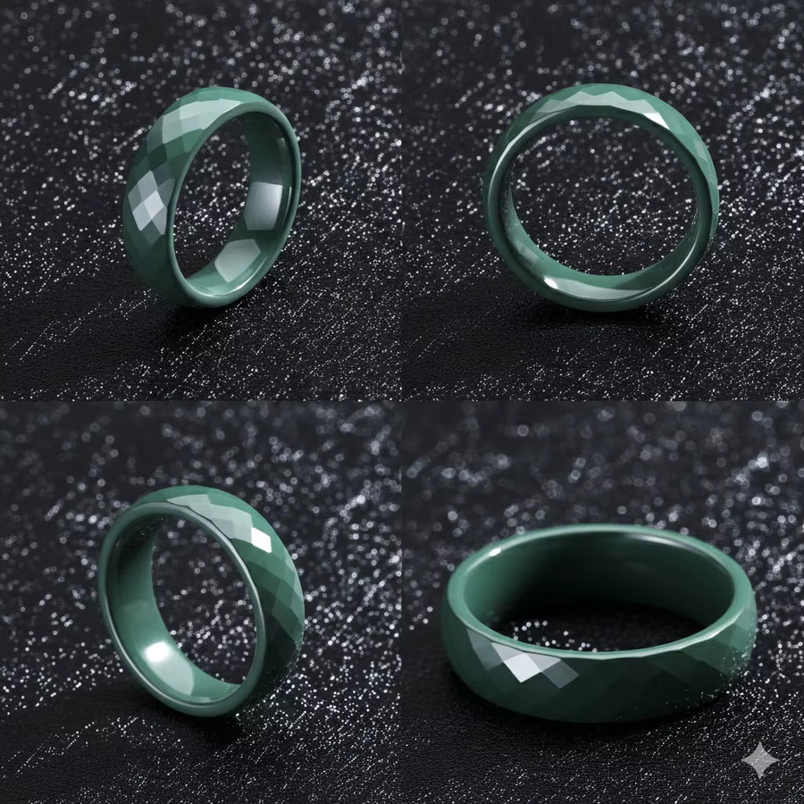 Pinannie Keramik-Versprechensring, Schwarz, Herren, 6mm - Bild 1