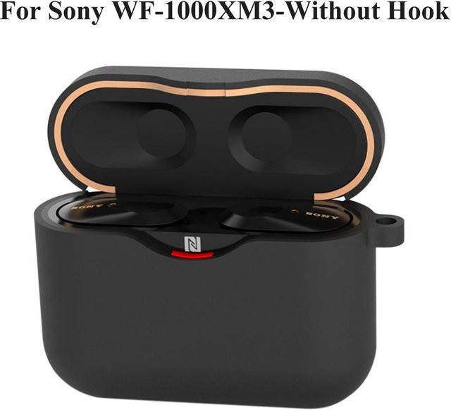 Schutzhülle für Sony WF-1000XM3 Kopfhörer Ladebox mit Anti-Verlust Haken in Schwarz - Bild 1