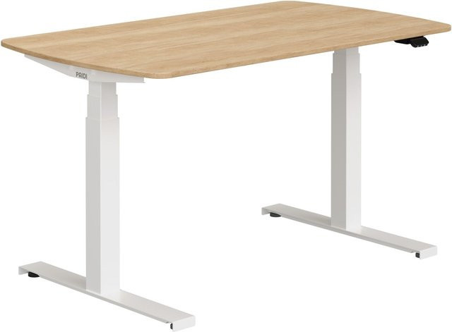 Schreibtisch PAIDI E-LION höhenverstellbar mit Elektromotor in Eiche braun B/T/H: 130 x 80 x 75 cm - Bild 1