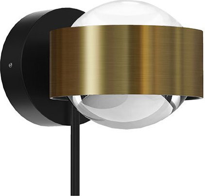 Top Light Puk! 80 Wall Avantgarde HV-LED-Wandleuchte in Messing gebürstet und Schwarz matt mit warmweißem LED-Licht (2700K) - Bild 1