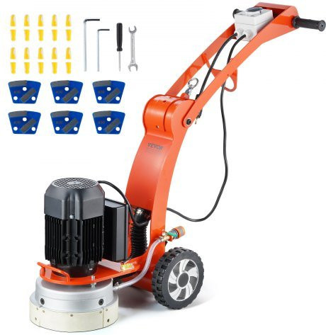 VEVOR Betonbodenschleifer handgeführte Poliermaschine 25,4 cm mit 3,0 PS in Orange - Bild 1