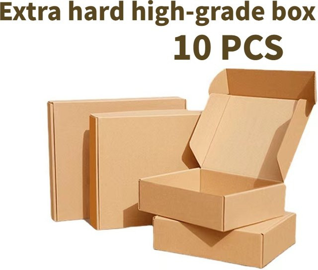 10er Set aus superharten Kartonverpackungen aus Wellpappe in Weiß und Braun für Geschenke, Hochzeiten oder Partys - Bild 1