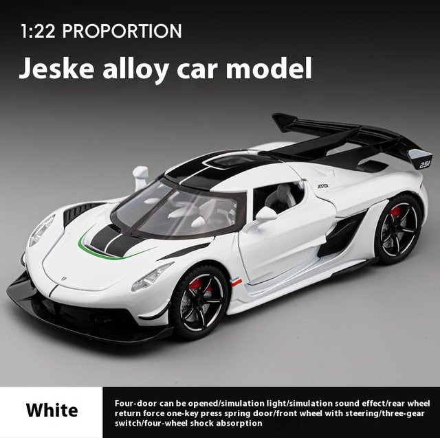 Linyi toy car Jesko Supercar Modell, 1:22, Metall-Druckguss, mit Licht und Simulationsgeräusch, ab 14 Jahren - Bild 1