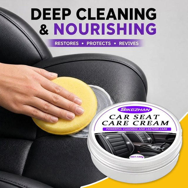 SIKEZHAN Autositzpflegecreme zur Reinigung und Lederpflege für Innenräume, Sofas und Schuhe, Silber, 100g - Bild 1