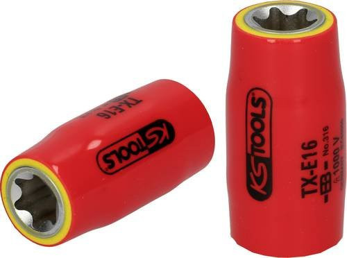 KS Tools TX-E-Stecknuss 1/2 Zoll mit Schutzisolierung E12 aus Chrom-Vanadium - Bild 1