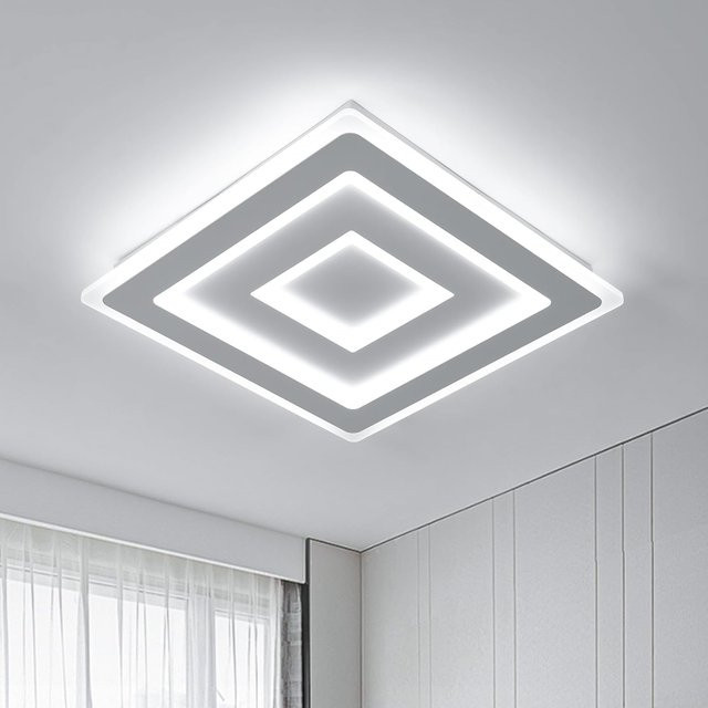 Moderne quadratische LED Deckenlampe von Riserva in Weiß mit 42W und Acryl-Gehäuse - Bild 1