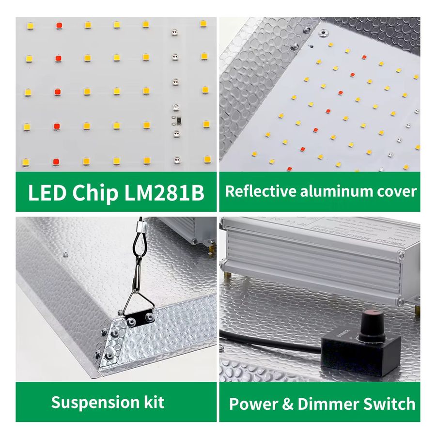 GRAXGROW 100 W Vollspektrum-Wachstumslicht Quantum-Board mit einstellbarem Spektrum und IP65 Wasserdichtigkeit für dein Gewächshaus - Bild 5