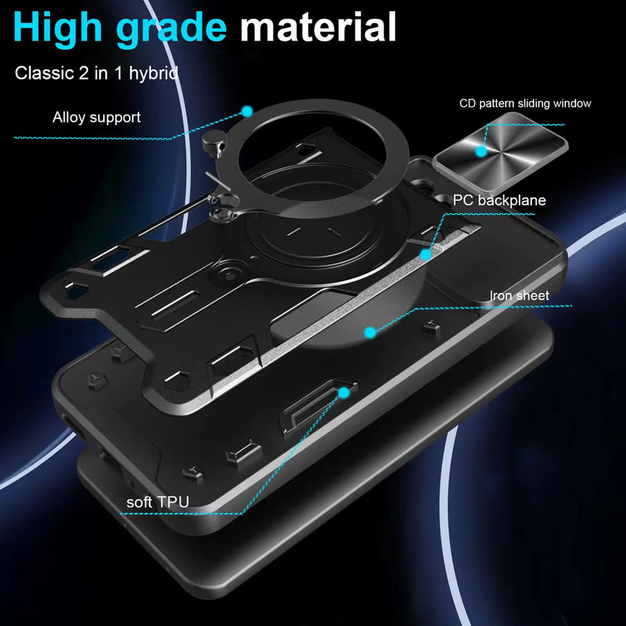 MagSafe Magnetische Armor Hybrid Kameraschutzhülle für Xiaomi Poco X7 X6 X5 Pro F5 F6 Pro C65 C75 in Schwarz und Rot - Bild 4