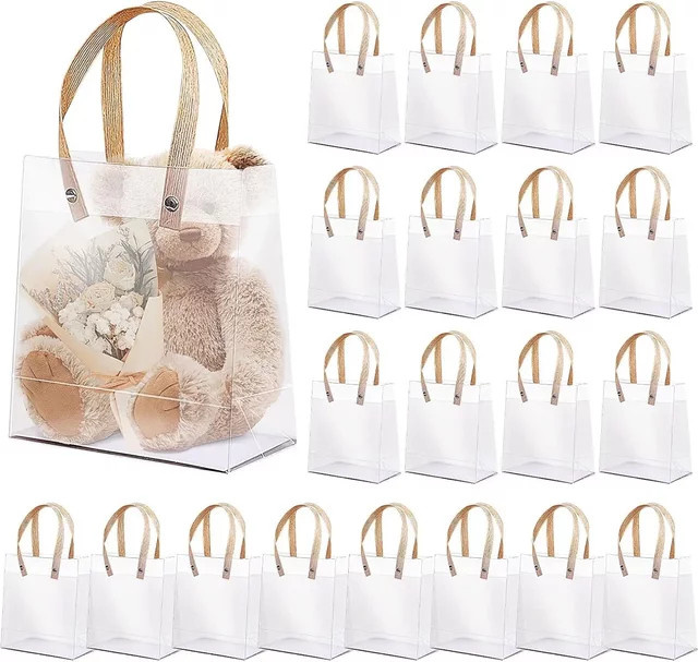 Set aus 10 oder 20 mattierten Weihnachts-Geschenktüten aus transparentem Kunststoff für Süßigkeiten und Geschenke - Bild 1