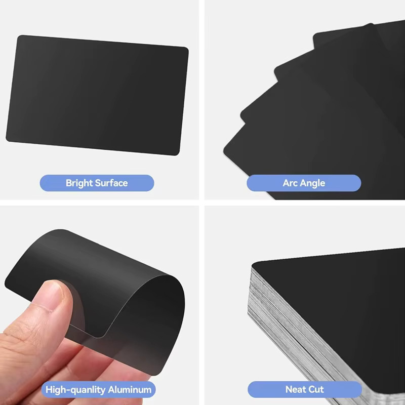 Selbstgestaltbare Aluminium-Visitenkarten in Schwarz für DIY Gravur und Laser CNC - Bild 4