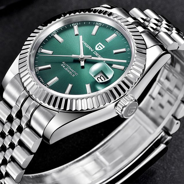 Pagani Design Armbanduhr Automatik, Edelstahl, Grün, 42 mm, Herren - Bild 1