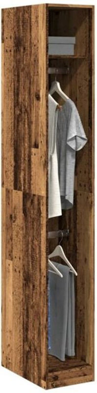 Vidaxl Kleiderschrank in Altholz-Optik Braun im Landhaus- und Industrial-Stil aus Holzwerkstoff B/T/H: 30 x 50 x 200 cm - Bild 1