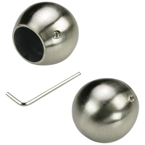 LIEDECO Endstück France Kugel aus Metall in Silber, Durchmesser: 20 mm - Bild 2