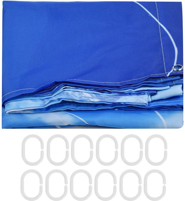 OutsideWorld Duschvorhang aus Polyesterfaser mit buntem Grafikdruck und 12 Haken, wasserdicht, Mehrfarbig, B/H: 150 x 180 cm - Bild 1