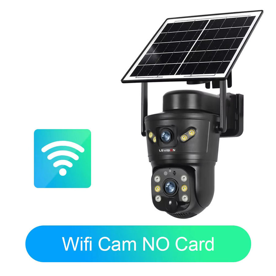 LS VISION 8MP 4G Solar Überwachungskamera mit Dual Lens, WiFi PTZ Panorama-Kamera mit Auto Tracking und Batterie, Schwarz - Bild 7