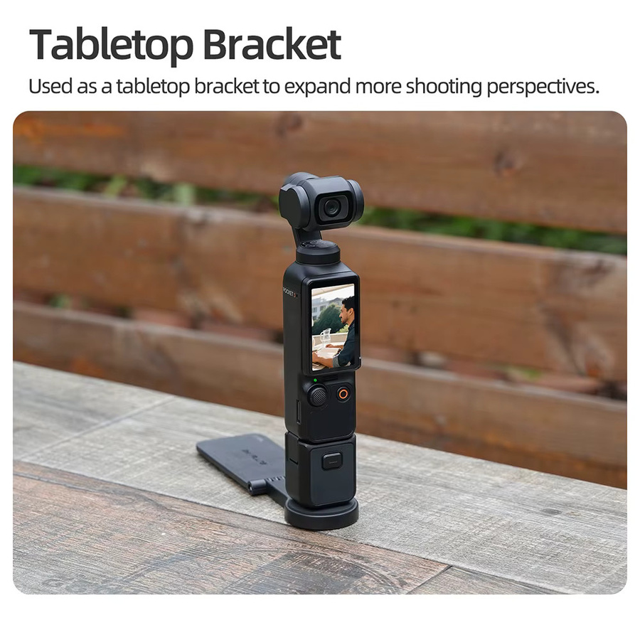 ZNTCH Magnetische Desktop-Halterung in Schwarz für DJI Osmo 360, Insta360 Go Ultra X4 X5 und DJI Pocket 3/Action 5 - Bild 3
