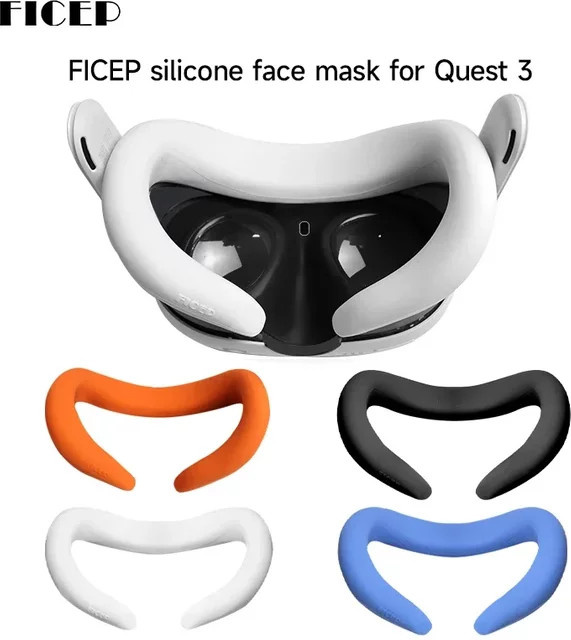 Fizeps Silikon Gesichtsmaske für Meta Quest 3 Ersatz Zubehör in Blau, Staub- und Schweißbeständig - Bild 1