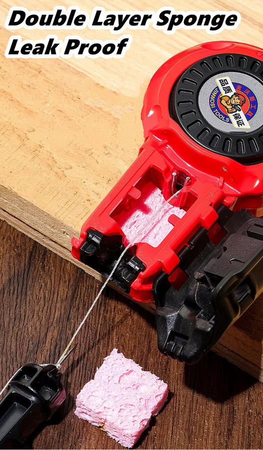 NIUXIANG Manueller Tintenmarker mit 50m Kreideband in Rot für professionelle Holzzeichnungen - Bild 4