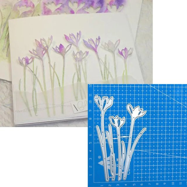 Metall-Stanztemplate Blume in Silber für Scrapbooking und Papierhandwerk - Bild 1