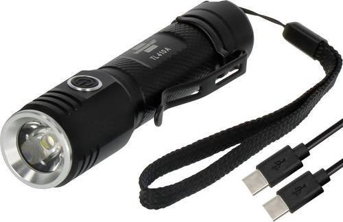 Brennenstuhl LuxPremium TL 410 A LED Taschenlampe aus Aluminium, schwarz, 400 Lumen, akkubetrieben mit USB-Schnittstelle, IP44 - Bild 1