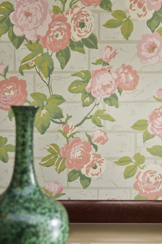 Little Greene Tapete Rose Garden in Green Stone mit floralem Botanical-Design - Bild 3