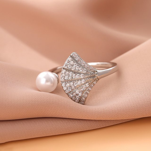 GaGa-Duck Ring 925 Silber, Kristall, Perle, Unisex - Bild 1