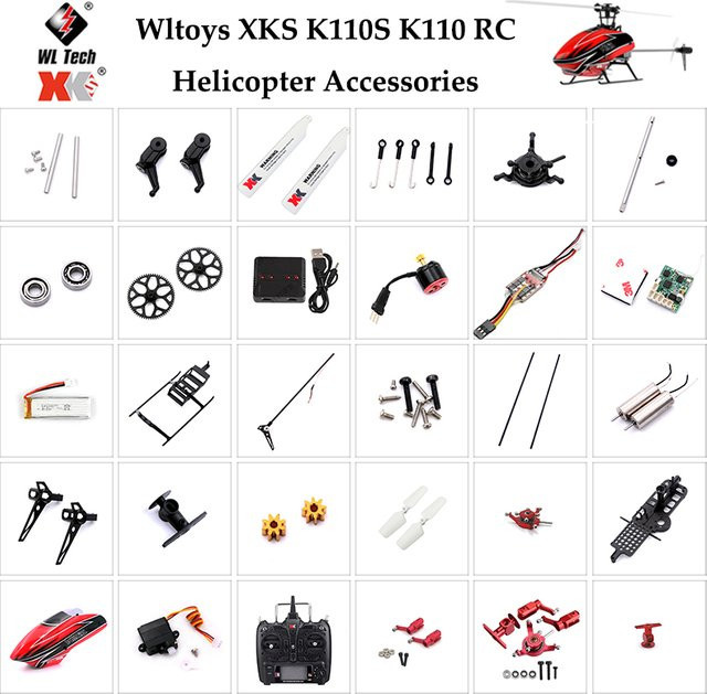 Wltoys XK K110S RC Hubschrauber Zubehör, Metall, ab 14 Jahren - Bild 1