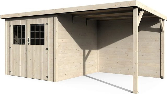 Decor et Jardin Holz-Gartenhaus Paradis Contact mit Flachdach und modernem Design, Unbehandelt, B/T/H: 202 x 50 x 202 cm - Bild 1