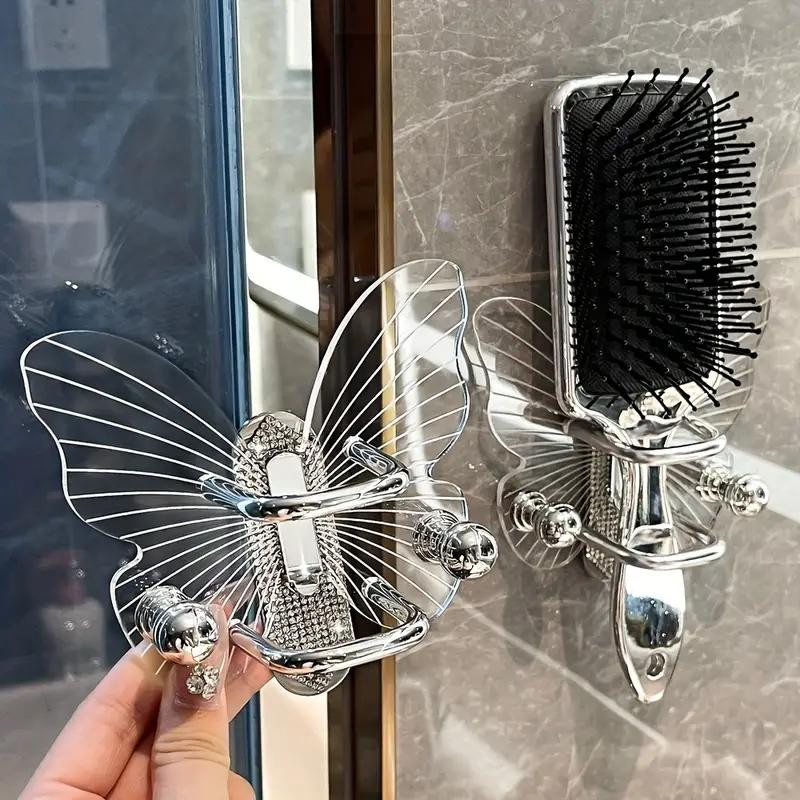 Elberta Kammhalter für das Badezimmer mit Diamond-Design, Wandmontage, Silber - Bild 2