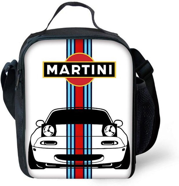 Potdemiel Kinder Schulrucksack Set mit Brotdose und Federmäppchen im Rennsport-Design, Weiß - Bild 1