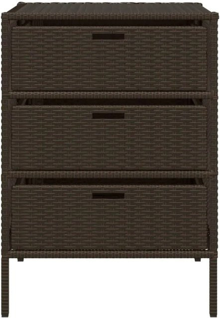 vidaXL Gartenschrank aus Poly Rattan und Metall in Braun mit Türen und Schubladen B/T/H: 55 x 59 x 80 cm - Bild 1