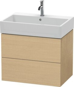 Duravit L-Cube Waschtischunterschrank wandhängend in Beige, Eiche matt, 2 Schubladen, B/T/H: 68,4 x 45,9 x 54,4 cm - Bild 1