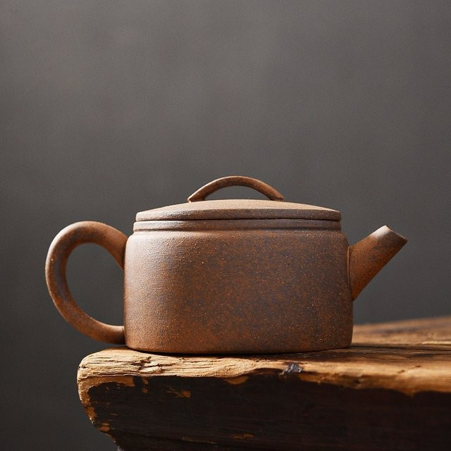 JIANGXINSHE Teekanne aus Keramik im japanischen Retro-Stil, Braun, 145 ml - Bild 1