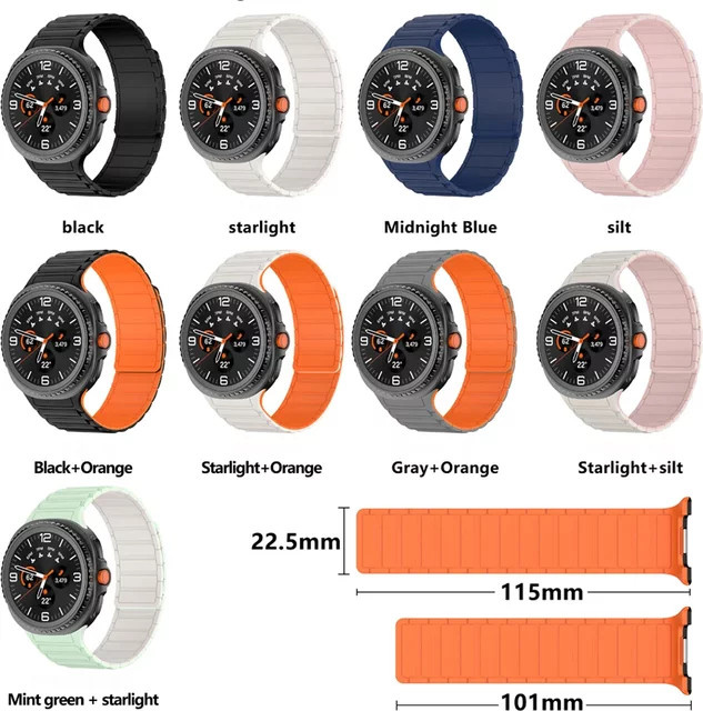 Samsung Uhrenarmband Silikon, Magnetisch, Schwarz, Unisex - Bild 1