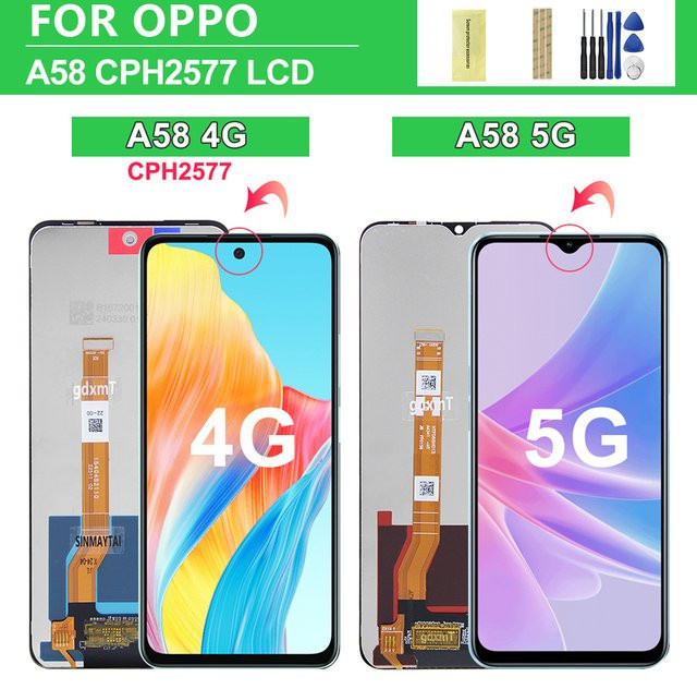 OPPO A58 5G Ersatz LCD Display Touchscreen Digitizer Montage in Schwarz für CPH2577 - Bild 1