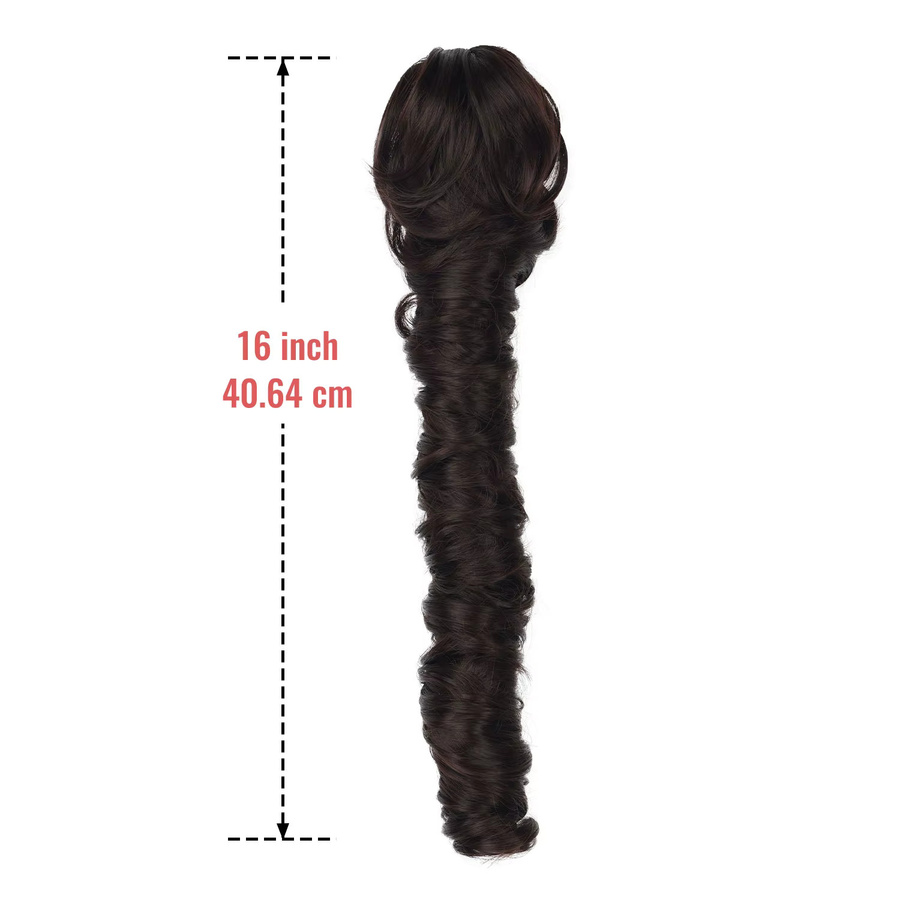 JIAMEISI Synthetische Pferdeschwanz-Extensions, 16 Zoll, Lockig, Damen - Bild 4