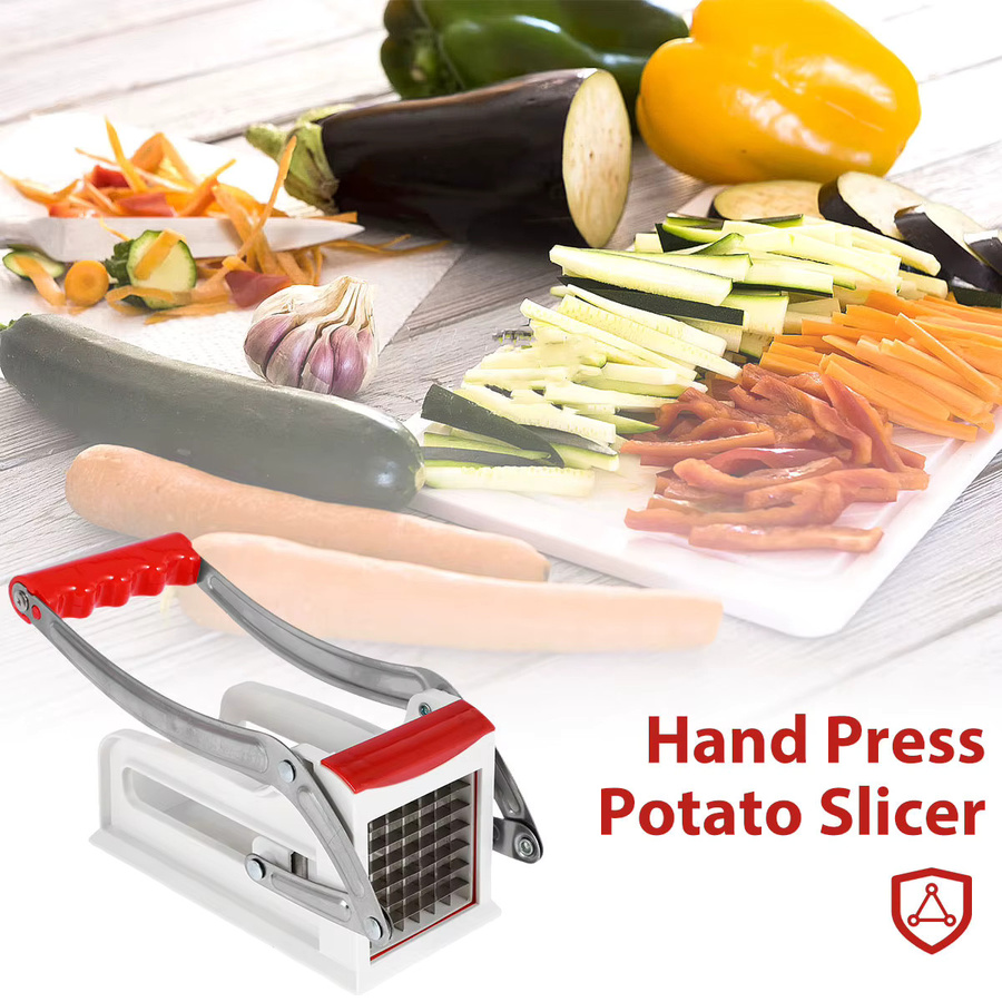 Manueller Willstar Kartoffelschneider und Pommes-Frites-Schneider aus Edelstahl in Rot - Bild 4