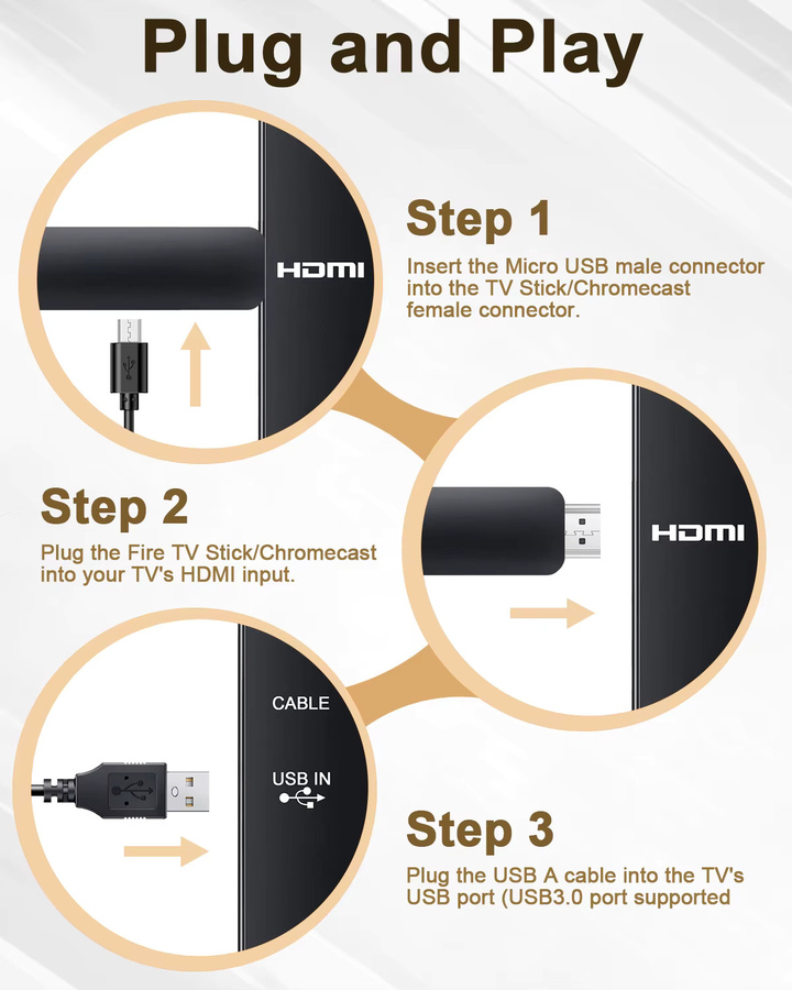 Professioneller Netzwerkkartenadapter für Amazon Fire TV Stick mit 1800 mAh und Micro-USB-Stromversorgung in Schwarz, unterstützt 4K-Video - Bild 4