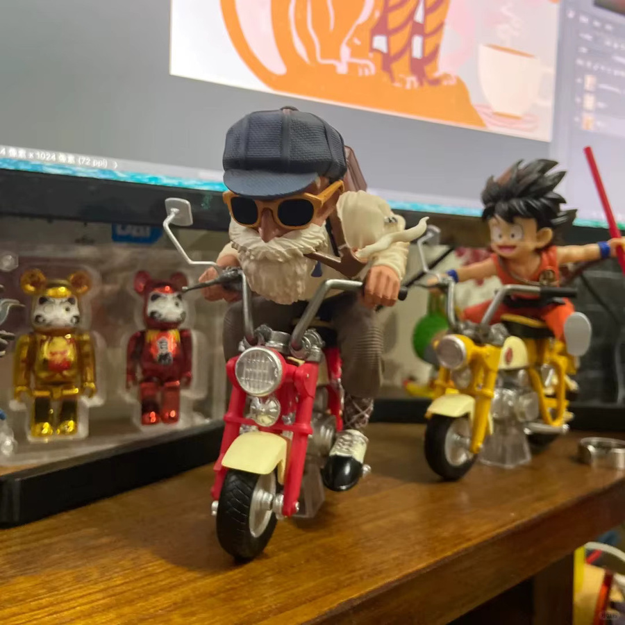 Bandai Dragon Ball Z Son Goku & Master Roshi Actionfiguren, Motorrad, PVC-Modell - Bild 5