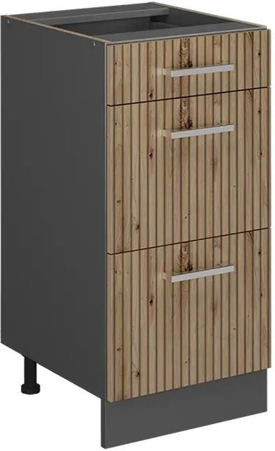 Vicco Küchenunterschrank R-Line in Artisan-Eiche und Anthrazit mit Schubladen, Breite: 40 cm - Bild 1