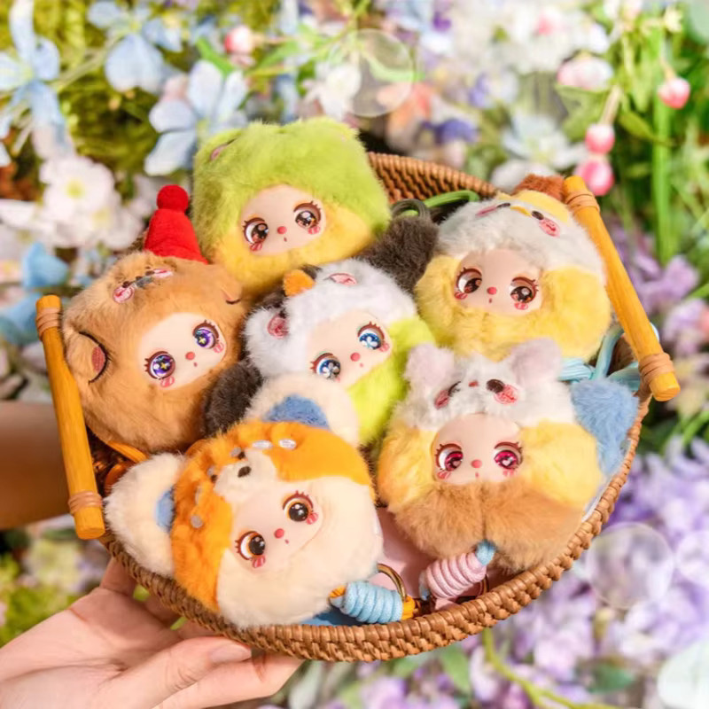 52TOYS Baby Three Liila'S Mini Zoo Handy-Lanyard-Serie Blind Box, Plüschtierkopf-Puppen, Handyband, bunt - Bild 4
