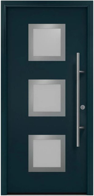 EcoStar Haustür Isopro Secur IPS 810S Anthrazitgrau mit Glaseinsatz B: 110 cm, H: 210 cm, DIN Rechts - Bild 1
