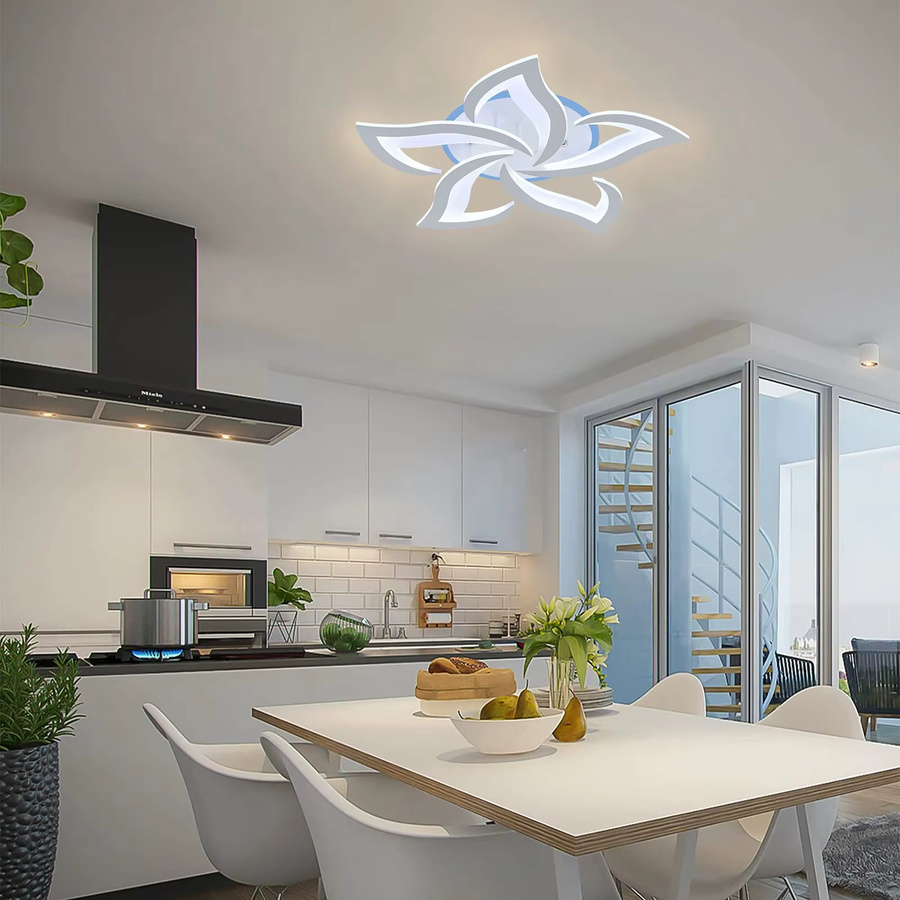 IRALAN Lotus LED Deckenleuchte in Weiß – Moderne Luxus Deckenlampe für Schlafzimmer und Wohnräume - Bild 2