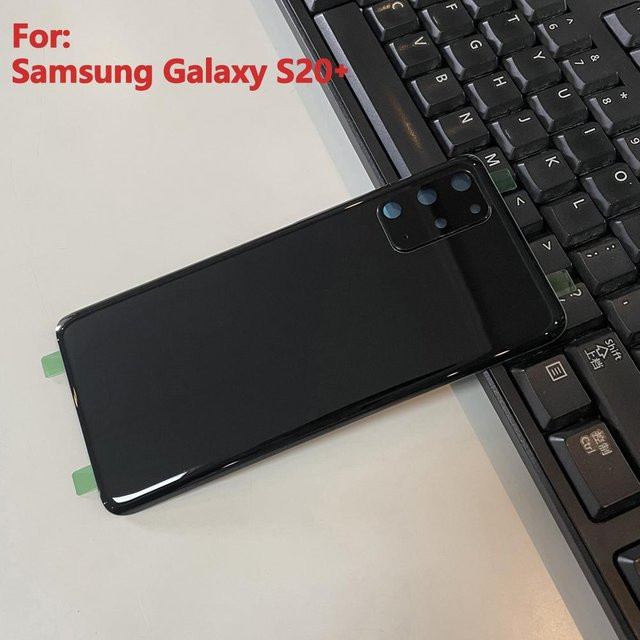 Samsung Galaxy S20 und S20 Plus Ersatzgehäuse Rückseitige Glasabdeckung Akkudeckel in Schwarz - Bild 1