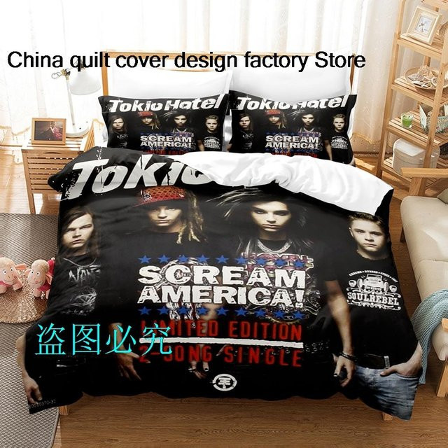 Tokio Hotel Album Bettwäsche Set mit Bettbezug und Kissenbezug in Schwarz, B/H: 135 x 200 cm - Bild 1