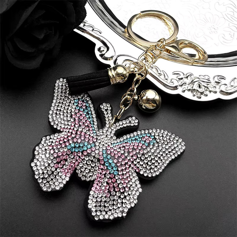 Lovely FAJA Anhänger Schmetterling, Bunte Strass, Edelstahl, Gold Farbe, Damen - Bild 3