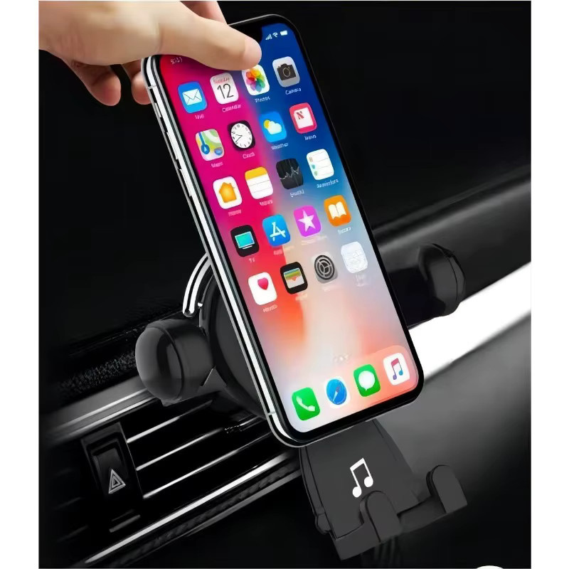 Multifunktionale Universal-Autotelefonhalterung mit Schwerkraft-Mechanismus für die Lüftung, Schwarz - Bild 2