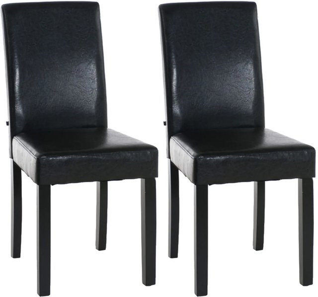 2er Set Esszimmerstühle DELUKE DALAN aus Kunstleder in Braun mit schwarzen Details, B/T/H: 41 x 47 x 91 cm - Bild 1